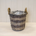 Peeled and Unpealed Split Willow Round Basket With Ears