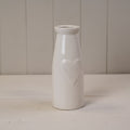 White Ceramic Vase with Heart Embossment