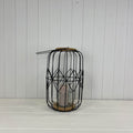 Lantern with glass in black colour