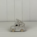 Glazed Ceramic Car Carrying Tree Ornament with Textured Detail and LED Weight-