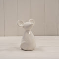 Medium White Ceramic Mouse