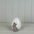 Ceramic White Egg With Rabbit