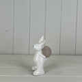 Ceramic White Rabbit Holding Egg