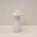 Medium Cream Ceramic Mushroom with Sand Dots