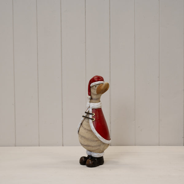 Polyresin Duck With Santa Hat