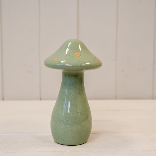 Small Ceramic Pale Green Mushroom