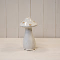 Small Cream Ceramic Mushroom with Sand Dots