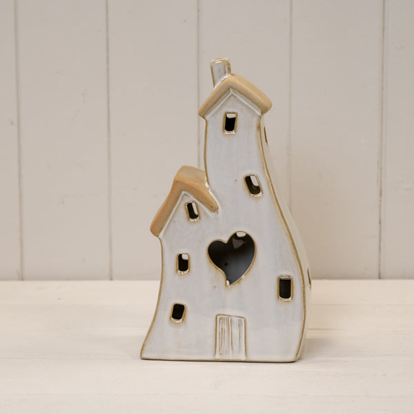Stone Glazed Ceramic Twin House Ornament