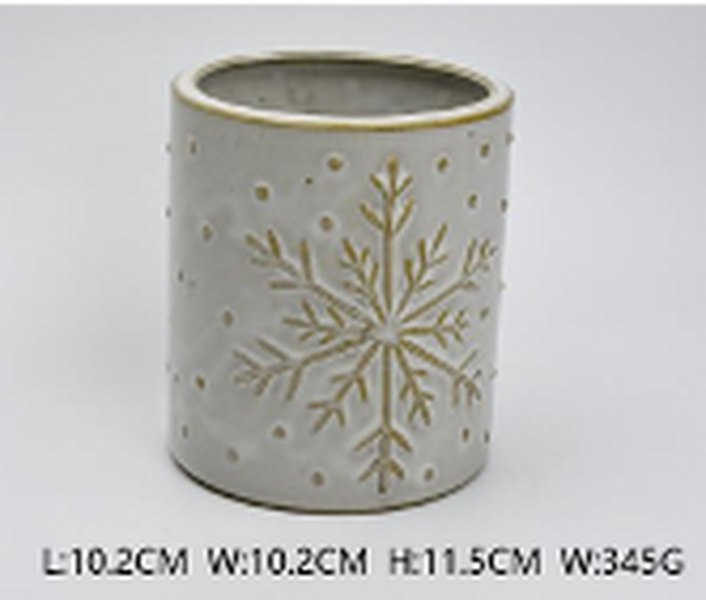 Frosted Snowflake Pot