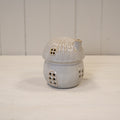Glazed Ceramic Mushroom House with LED Ornament with Textured Detail