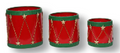 Set of 3 Christmas Planters Red with Green and Gold Detail