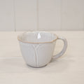 Natural Ceramic Cup with Flower Detail