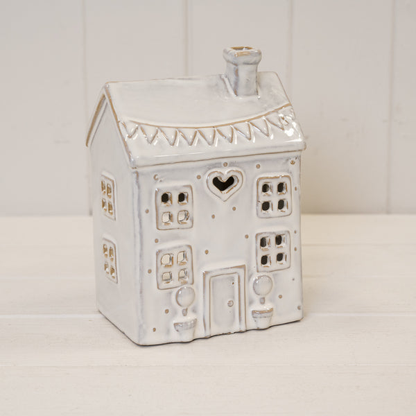 Natural Ceramic Heart House for tealights