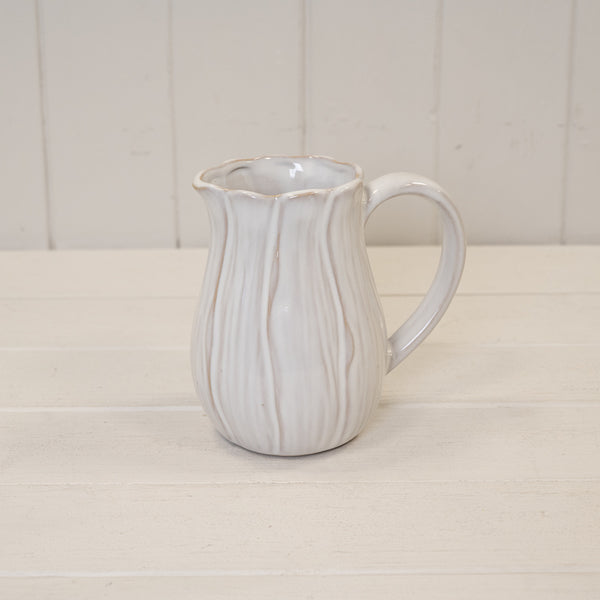 Natural Ceramic Jug with Petal Shape design Small