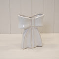 White Ceramic Bow Vase Large