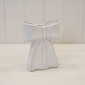 White Ceramic Bow Vase Small