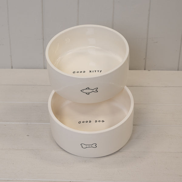 Ceramic Pet Bowl with Fish Design.