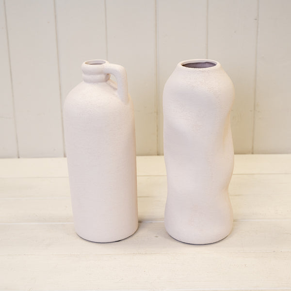 White Tall Textured Jug