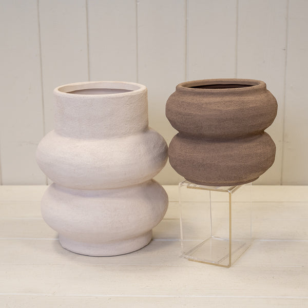 Brown textured Stone Sculptured Vase