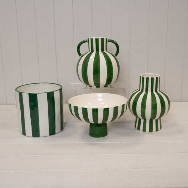 Green and White Ceramic Bowl Decor.