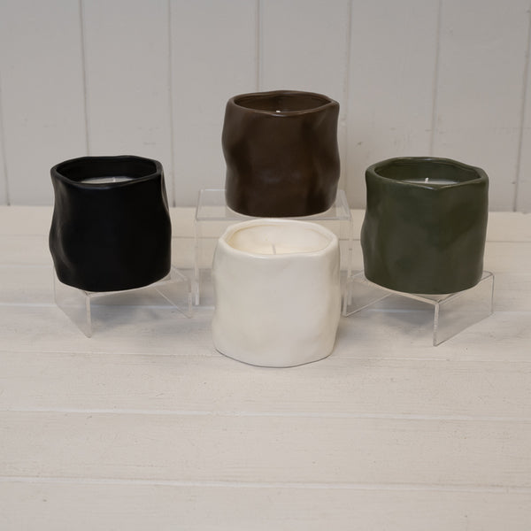 Off White Sculpted Candle
