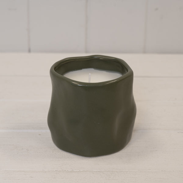Forest Green Sculpted Candle