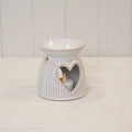 Natural Ceramic Oil Burner With Cut Out Heart Detail