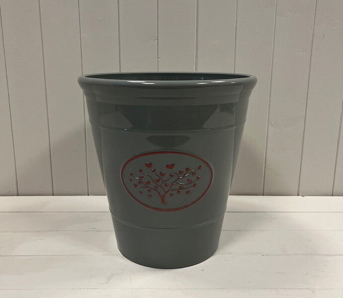 Grey Round Love Heart Tree Planter