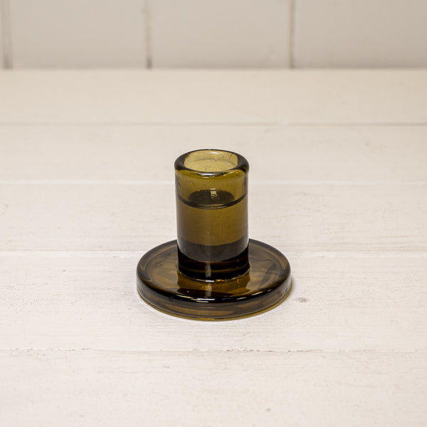 Olive Green Smooth Small Candle Holder