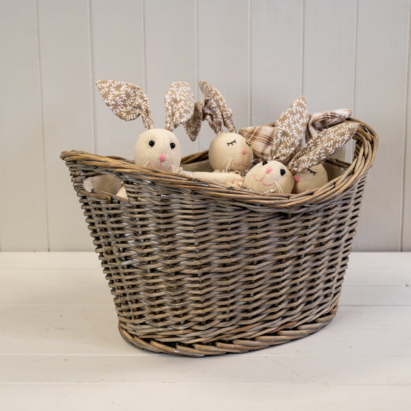 Oval Log Basket with Ears