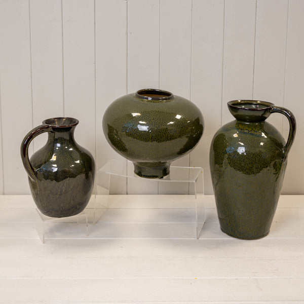 Green Ceramic Round Vase