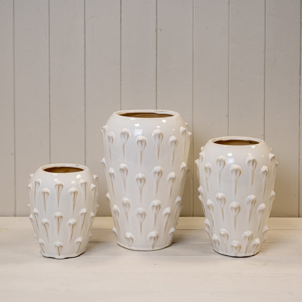 Small Cream Ceramic Bobble Vase