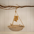 Earthy Coffee Husks Hanging Bird Bath and Feeder