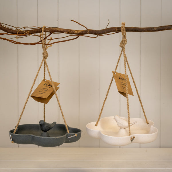Earthy Natural Bamboo Hanging Bird Bath/Feeder