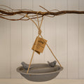 Earthy Straw Hanging Bird Bath and Feeder