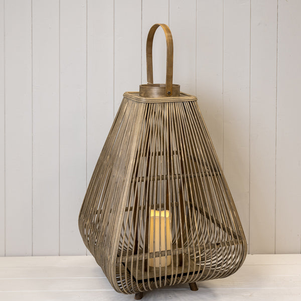 Extra Large Bamboo Lantern with LED Candle