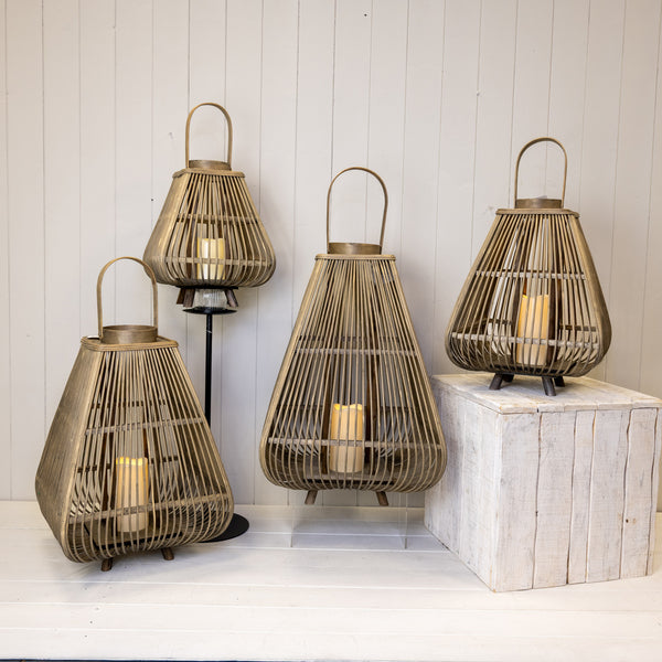 Small Bamboo Lantern with LED Candle