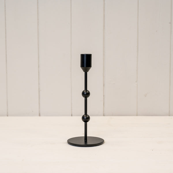 Medium Black Single Metal Candle Stick