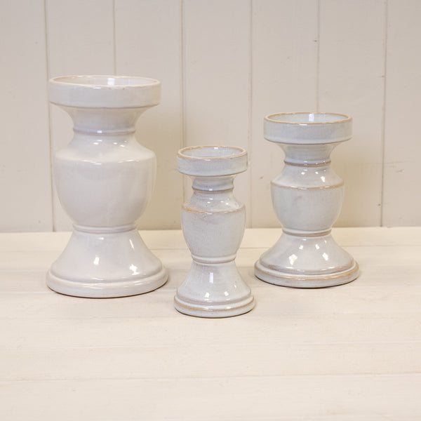 Natural Ceramic Candle Holder Medium