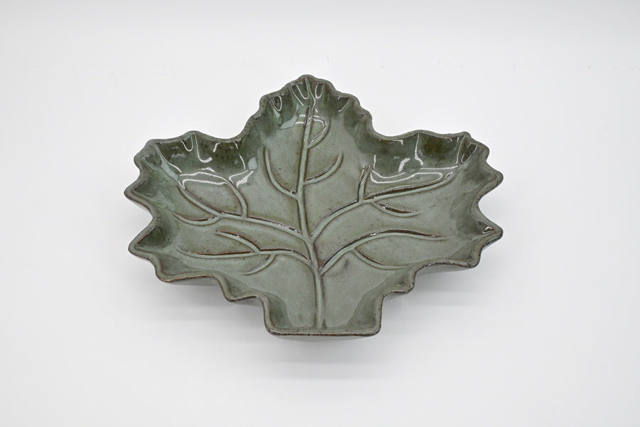 Dark Green Leaf shape plate