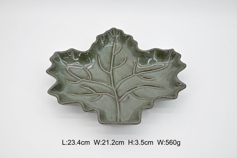 Dark Green Leaf shape plate
