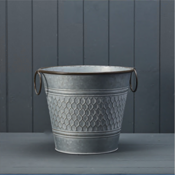 Round Zinc Honeycomb Planter