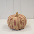 Beige and Deep Rose Striped Fabric Pumpkin