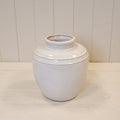 Natural Rustic Ceramic Vase with Double Line Detail Large
