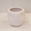 White Textured Stone Plant Pot