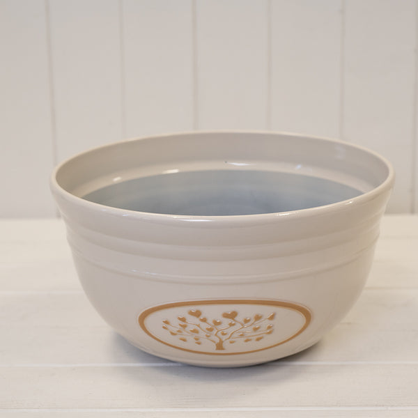 Cream Round Love Heart Tree Bowl Recycled Plastic Planter 6.6LTR