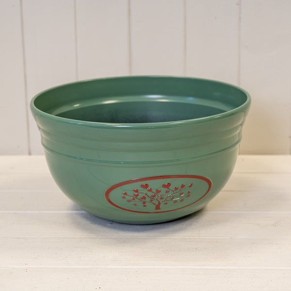 Green Round Love Heart Tree Bowl Recycled Plastic Planter 6.6LTR