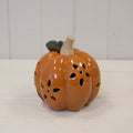 Ceramic Pumpkin with Cutout Detail LED Timer