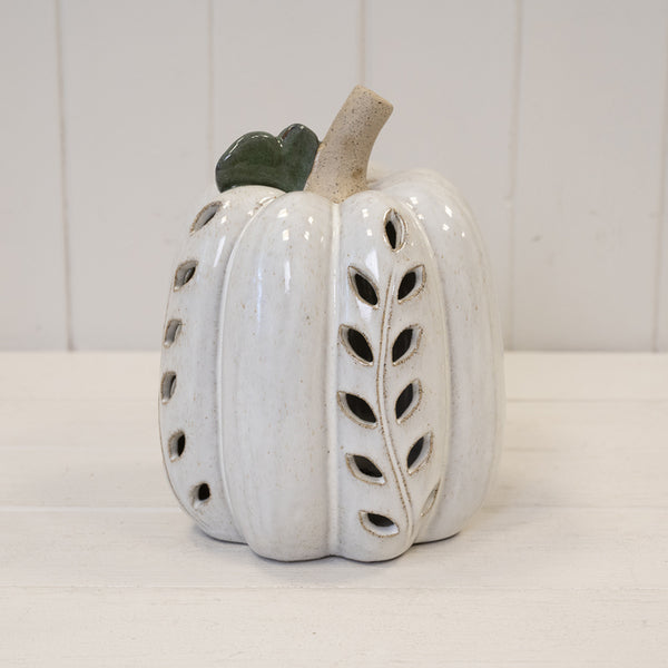 LED Pumpkin with Open Leaf detail