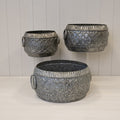 Set of Three Patterned Bowl Planters
